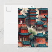 上海の水彩画 ポストカード (正面/裏面)