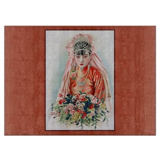 上海の赤中国の結婚嫁 カッティングボード (正面)