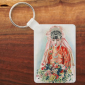 上海の赤中国の結婚嫁 キーホルダー (正面)