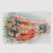 上海の赤中国の結婚嫁 ゴルフタオル (横)