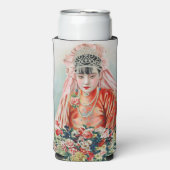 上海の赤中国の結婚嫁 スリム缶クーラー (Seltzer正面)