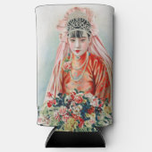 上海の赤中国の結婚嫁 スリム缶クーラー (正面)