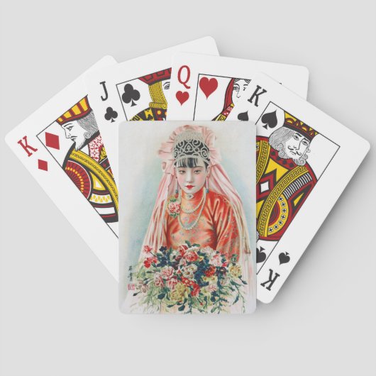 上海の赤中国の結婚嫁 トランプ (裏面)