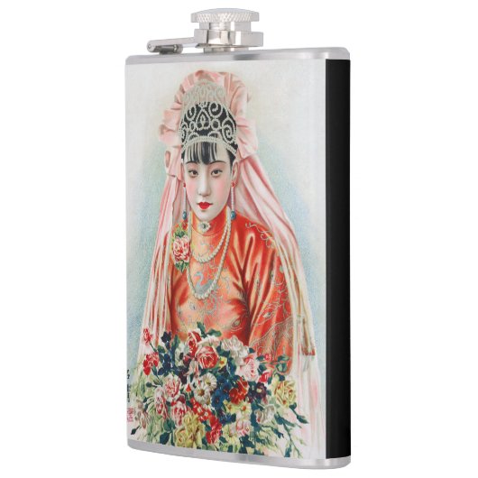 上海の赤中国の結婚嫁 フラスク (左)