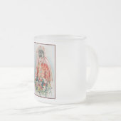 上海の赤中国の結婚嫁 フロストグラスマグカップ (正面右)