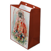 上海の赤中国の結婚嫁 ミディアムペーパーバッグ (裏面アングル)