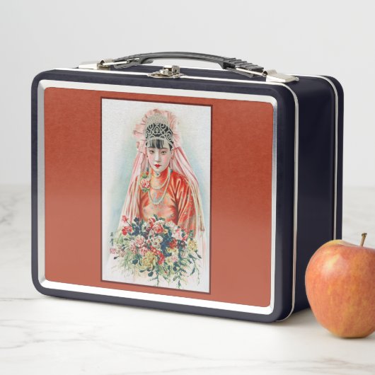 上海の赤中国の結婚嫁 メタルランチボックス (インサイチュ)