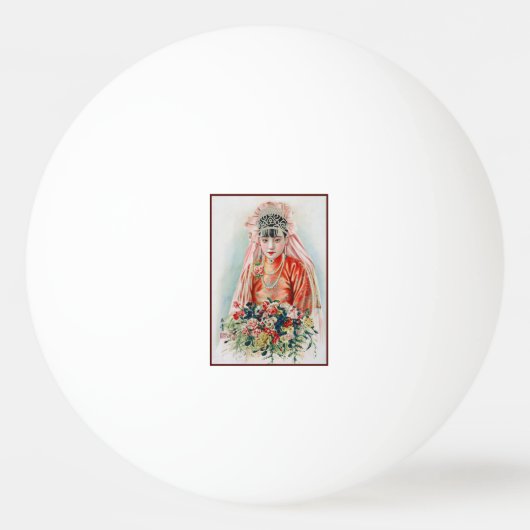 上海の赤中国の結婚嫁 卓球ボール (正面)
