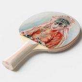 上海の赤中国の結婚嫁 卓球ラケット (正面アングル)