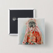 上海の赤中国の結婚嫁 缶バッジ (正面&裏面)