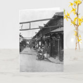 上海の19世紀後半の中華街 カード (黄色い花)