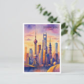 上海スカイライン中国旅行水の色 シーズンポストカード (スタンド正面)