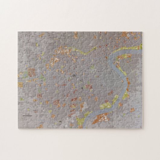 上海中国の地図（1983年） ジグソーパズル (横)