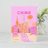 上海中国ピンク旅行アート 招待状 (スタンド正面)