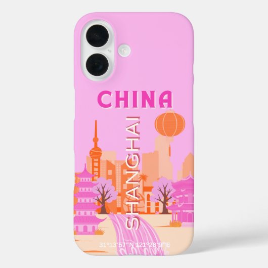 上海中国ピンク旅行アート Case-Mate iPhoneケース (裏面)