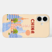 上海中国レトロパステル旅行アート Case-Mate iPhoneケース (裏面 (横))