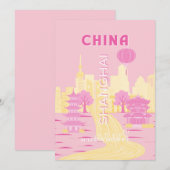 上海中国旅行ピンクポスター 招待状 (正面/裏面)