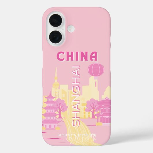 上海中国旅行ピンクポスター Case-Mate iPhoneケース (裏面)