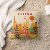 上海中国旅行リトロポスター クッション (ブランケット)