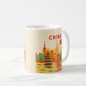 上海中国旅行リトロポスター コーヒーマグカップ (正面右)
