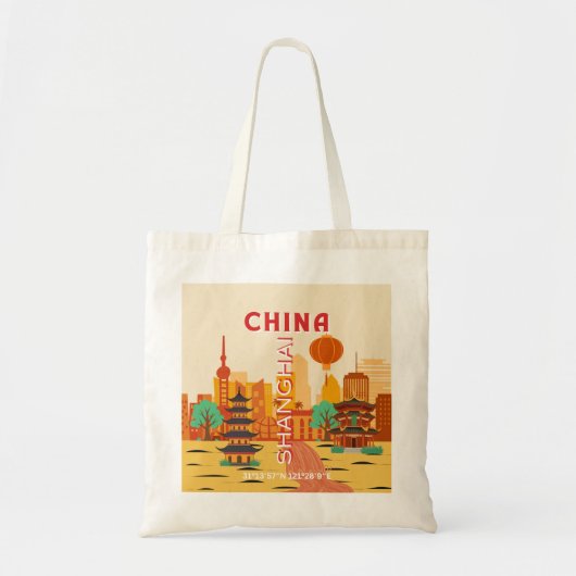 上海中国旅行リトロポスター トートバッグ (正面)
