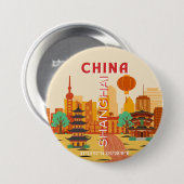 上海中国旅行リトロポスター 缶バッジ (正面&裏面)