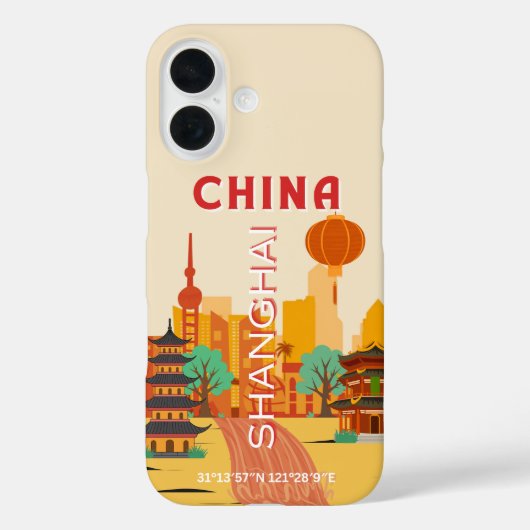 上海中国旅行リトロポスター Case-Mate iPhoneケース (裏面)