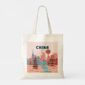 上海中国旅行レトロビンテージポスター トートバッグ (裏面)