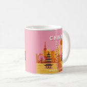 上海中国旅行ヴィンテージポスター コーヒーマグカップ (正面右)