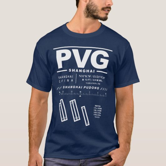 上海浦東国際的空港PVG Tシャツ (正面)
