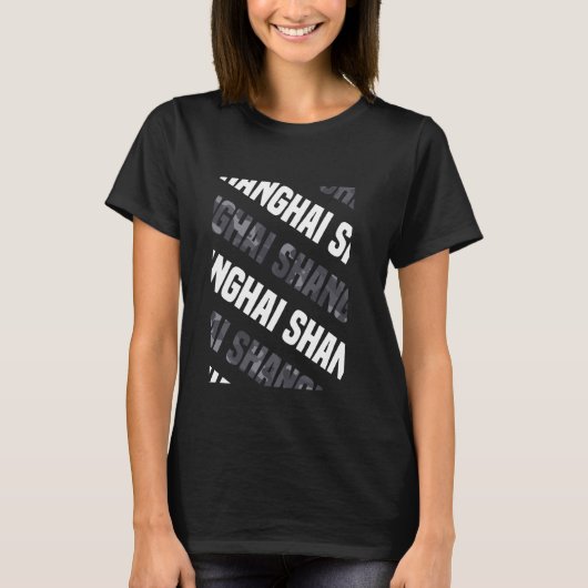 上海迷彩柄パターングレーカモフラージュ Tシャツ (正面)