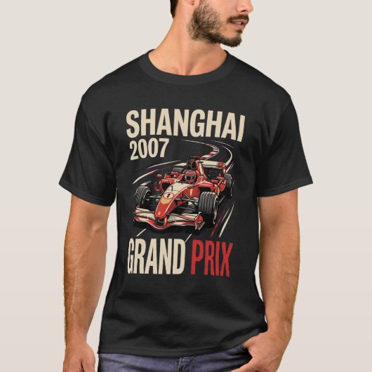 上海2007ヴィンテージグランプリレーシングポスター Tシャツ (正面)