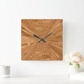 上甲板-木の封じられた錯覚 スクエア壁時計 (ホーム)