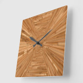 上甲板-木の封じられた錯覚 スクエア壁時計 (傾斜)