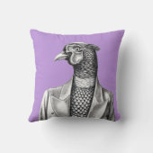 上着にキジ頭が切れるアリ（すみれ） クッション (裏面)