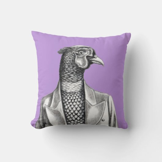 上着にキジ頭が切れるアリ（すみれ） クッション (正面)