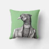 上着にキジ頭が切れるアリ（モエギ） クッション (裏面)