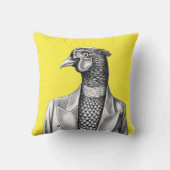 上着にキジ頭が切れるアリ(レトロ黄) クッション (裏面)