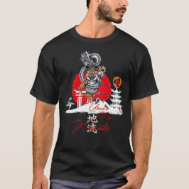 上知流沖縄空手龍&タイガー精神 Tシャツ