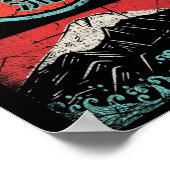 上知流空手レトロヴィンテージ80sスタイル ポスター (角)