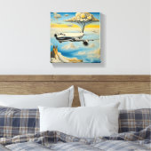 上空からの噴射：飛行機の旅 キャンバスプリント (インサイチュ (寝室))