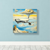 上空からの噴射：飛行機の旅 キャンバスプリント (インサイチュ (ウッドフロア))