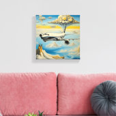 上空からの噴射：飛行機の旅 キャンバスプリント (インサイチュ (リビング))