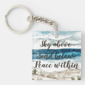 上空、下の砂、キーチェーン内の平和 キーホルダー (正面)