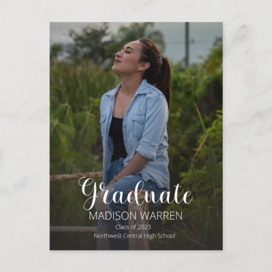 上等な台本の卒業生2枚の写真卒業 ポストカード (正面)
