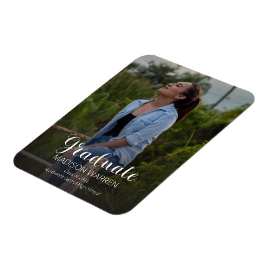 上等な台本卒業生2枚の写真卒業マグネット マグネット (左側)