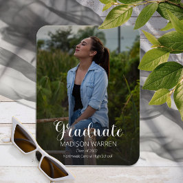 上等な台本卒業生2枚の写真卒業マグネット マグネット