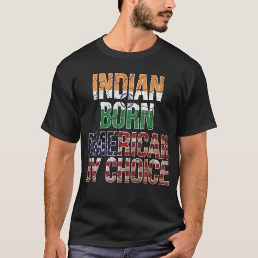 上等の国旗のワイシャツによるインディアンの生まれるアメリカ人 Tシャツ (正面)