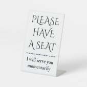 上等エレガントな「どうぞ座って」 台座サイン (正面)