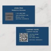 上級の青い表裏の名刺 名刺 (正面/裏面)